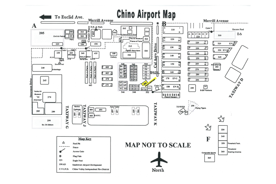 Chino Airport Map